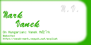 mark vanek business card